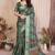 Green cotton silk bandhej print saree with blouse