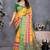Yellow cotton silk digital print saree with blouse