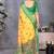 Yellow cotton silk digital print saree with blouse