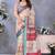 Cream handloom linen cotton digital print saree with blouse
