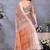 Brown handloom linen cotton digital print saree with blouse