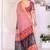 Peach handloom linen cotton digital print saree with blouse