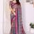 Wine handloom linen cotton digital print saree with blouse