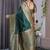 Green soft lichi silk saree with blouse