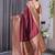 Maroon soft lichi silk saree with blouse