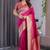 Pink soft lichi silk saree with blouse
