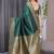 Green soft lichi silk saree with blouse