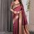 Maroon soft lichi silk saree with blouse