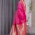Pink soft lichi silk saree with blouse