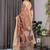 Cream pure handloom linen floral printed saree
