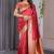 Red soft lichi silk saree with blouse