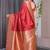 Red soft lichi silk saree with blouse