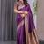 Wine soft lichi silk saree with blouse
