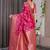 Pink soft lichi silk saree with blouse