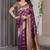 Wine soft lichi silk saree with blouse