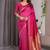 Pink soft lichi silk saree with blouse