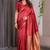 Red soft lichi silk saree with blouse