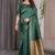 Green soft lichi silk saree with blouse