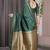 Green soft lichi silk saree with blouse