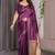 Wine soft lichi silk saree with blouse
