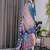 Blue pure handloom linen floral printed saree