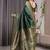 Green soft lichi silk saree with blouse