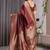 Maroon soft lichi silk saree with blouse
