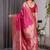 Pink soft lichi silk saree with blouse