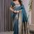 Rama soft lichi silk saree with blouse