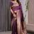 Wine soft lichi silk saree with blouse