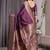 Wine soft lichi silk saree with blouse