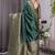 Green soft lichi silk saree with blouse