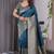 Rama soft lichi silk saree with blouse