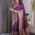 Wine soft lichi silk saree with blouse