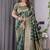 Green soft lichi silk saree with blouse