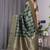 Green soft lichi silk saree with blouse