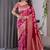 Pink soft lichi silk saree with blouse