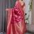 Pink soft lichi silk saree with blouse