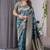 Rama soft lichi silk saree with blouse