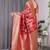 Red soft lichi silk saree with blouse