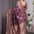 Wine soft lichi silk saree with blouse