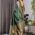 Green soft lichi silk saree with blouse