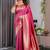 Pink soft lichi silk saree with blouse