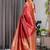Red soft lichi silk saree with blouse