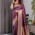 Wine soft lichi silk saree with blouse