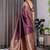 Wine soft lichi silk saree with blouse