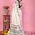 White soft linen cotton printed saree