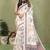White soft linen cotton printed saree