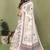 White soft linen cotton printed saree