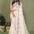 White soft linen cotton printed saree